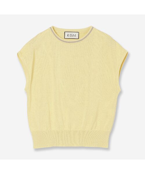 R-ISM / リズム ニット・セーター | 【アンサンブル対応・洗える】ストローヤーンニットプルオーバー（ライトイエロー）