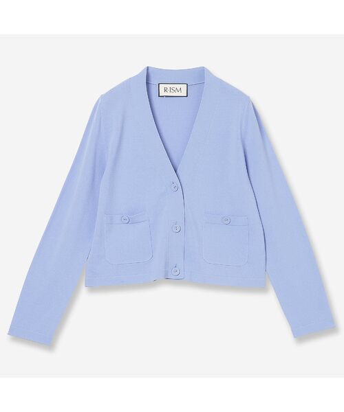 R-ISM / リズム カーディガン・ボレロ | 【全4色・洗える】コンパクトニットカーディガン（ライトブルー）