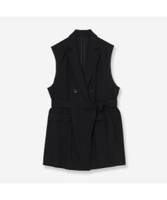 R-ISM / リズム ベスト | 【セットアップ対応・洗える・ウエストリボン】ストレッチダブルジレ