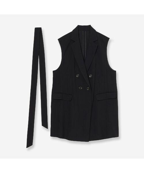R-ISM / リズム ベスト | 【セットアップ対応・洗える・ウエストリボン】ストレッチダブルジレ | 詳細17