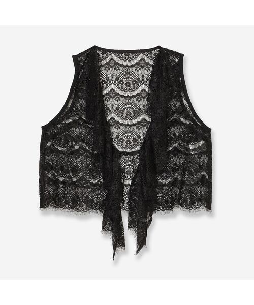 R-ISM / リズム ベスト | 【トレンドアイテム】スカラップレースショートジレ（ブラック）