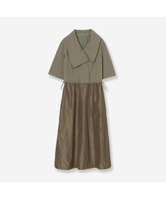 R-ISM / リズム ミニ丈・ひざ丈ワンピース | 【接触冷感・紫外線防止・洗える】ビックカラージャージーコンビワンピース