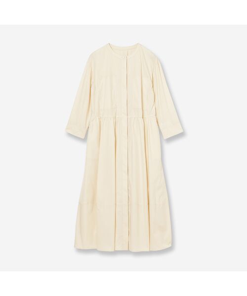 R-ISM / リズム ミニ丈・ひざ丈ワンピース | 【洗える・レース袖】タイプライターシャツワンピース（ライトベージュ）