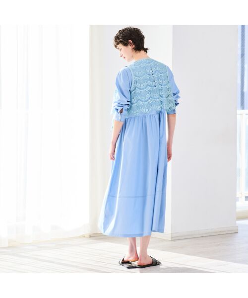 R-ISM / リズム ミニ丈・ひざ丈ワンピース | 【洗える・レース袖】タイプライターシャツワンピース | 詳細15