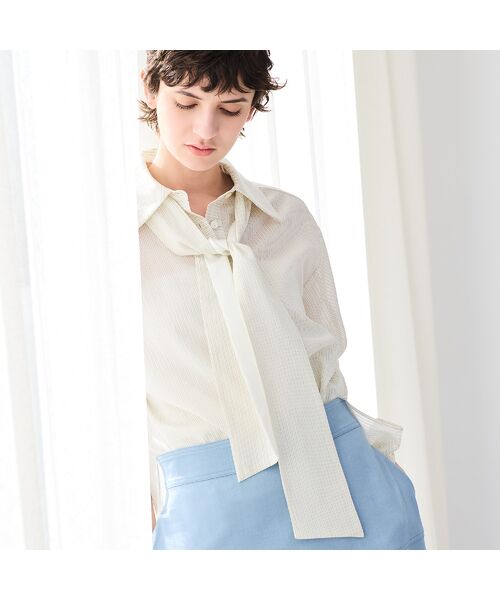 R-ISM / リズム シャツ・ブラウス | 【洗える・リボンタイ付き】ウォッシャブルストライプシャツ | 詳細6