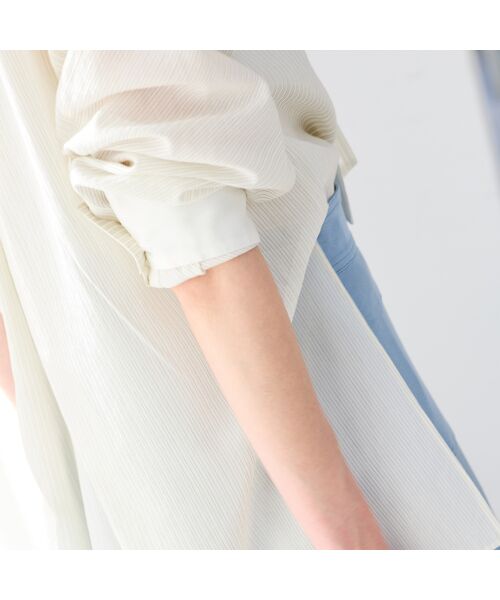 R-ISM / リズム シャツ・ブラウス | 【洗える・リボンタイ付き】ウォッシャブルストライプシャツ | 詳細7