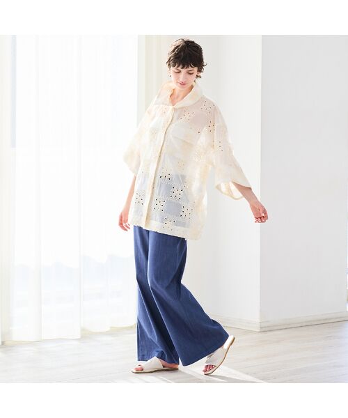 R-ISM / リズム シャツ・ブラウス | 【セットアップ対応・洗える・S/M/Lサイズ】エンブロイダリーレースシャツ | 詳細13