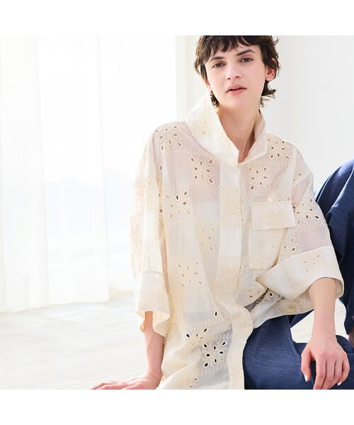 R-ISM / リズム シャツ・ブラウス | 【セットアップ対応・洗える・S/M/Lサイズ】エンブロイダリーレースシャツ | 詳細5