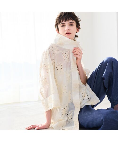 R-ISM / リズム シャツ・ブラウス | 【セットアップ対応・洗える・S/M/Lサイズ】エンブロイダリーレースシャツ | 詳細6