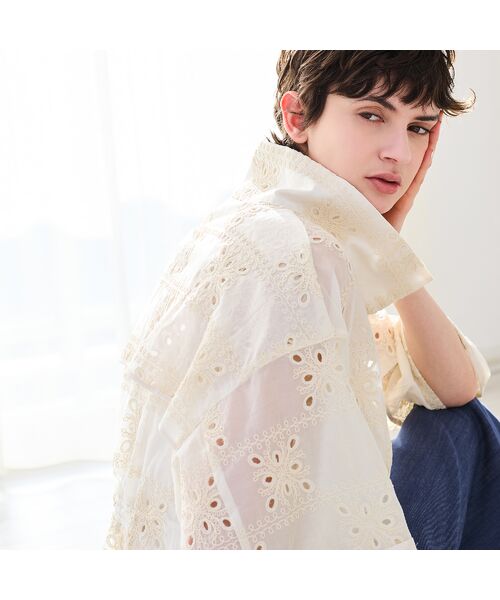 R-ISM / リズム シャツ・ブラウス | 【セットアップ対応・洗える・S/M/Lサイズ】エンブロイダリーレースシャツ | 詳細9