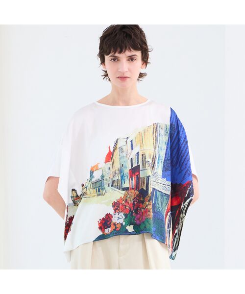 R-ISM / リズム シャツ・ブラウス | 【セットアップ対応・洗える】ランドスケーププリントブラウス | 詳細5