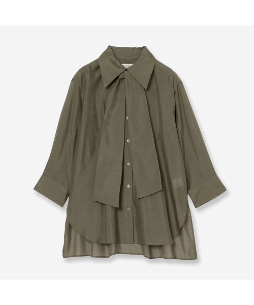 R-ISM / リズム シャツ・ブラウス | 【洗える・リボンタイ付き】ブライトローンシャツ（カーキ）