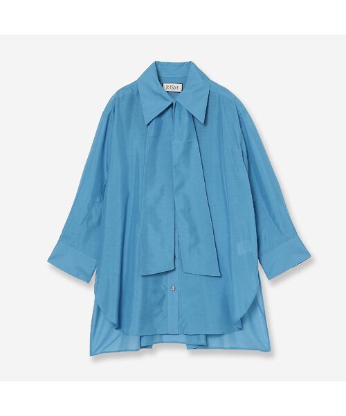 R-ISM / リズム シャツ・ブラウス | 【洗える・リボンタイ付き】ブライトローンシャツ（ブルー）