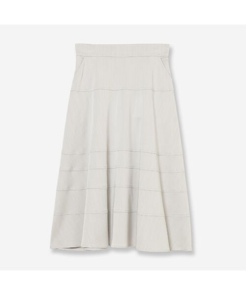 R-ISM / リズム ミニ・ひざ丈スカート | 【洗える・S/M/Lサイズ】デニムライクフレアスカート（ライトグレー）