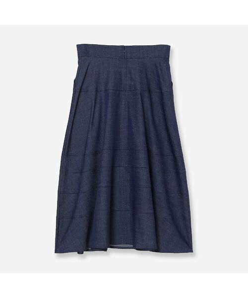 R-ISM / リズム ミニ・ひざ丈スカート | 【洗える・S/M/Lサイズ】デニムライクフレアスカート | 詳細5