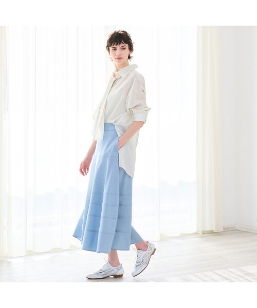 R-ISM / リズム ミニ・ひざ丈スカート | 【洗える・S/M/Lサイズ】デニムライクフレアスカート | 詳細7