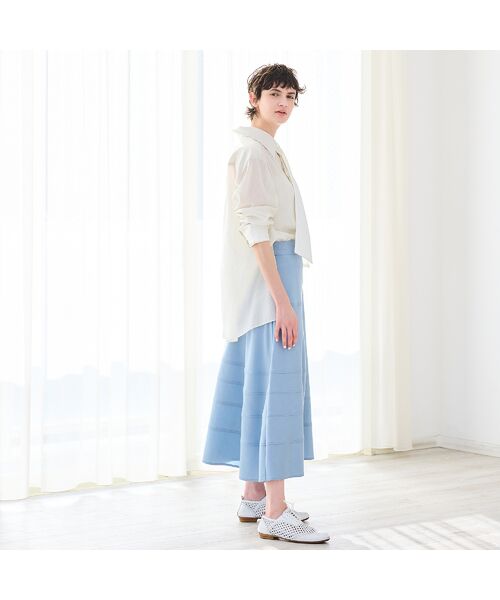 R-ISM / リズム ミニ・ひざ丈スカート | 【洗える・S/M/Lサイズ】デニムライクフレアスカート | 詳細9