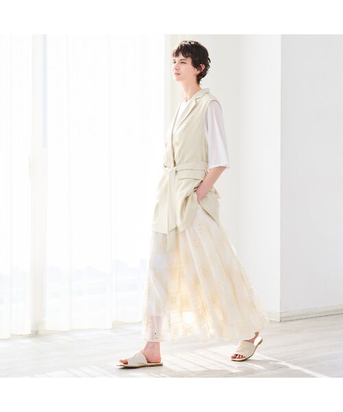 R-ISM / リズム ミニ・ひざ丈スカート | 【セットアップ対応・洗える・S/M/Lサイズ】エンブロイダリーレ－ススカート | 詳細5