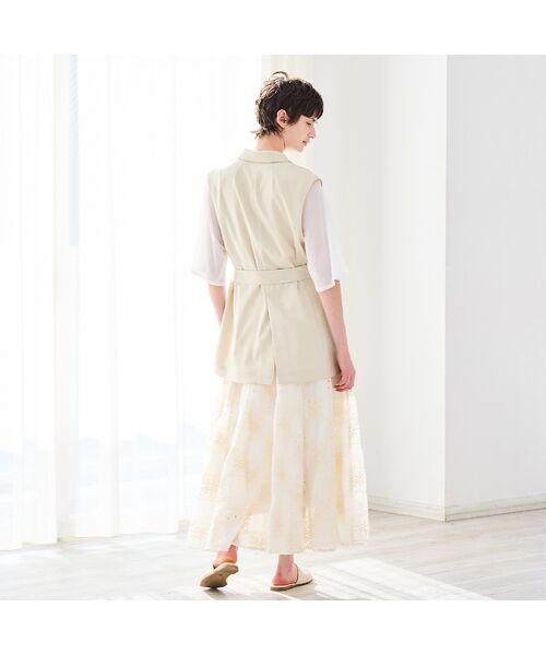 R-ISM / リズム ミニ・ひざ丈スカート | 【セットアップ対応・洗える・S/M/Lサイズ】エンブロイダリーレ－ススカート | 詳細6