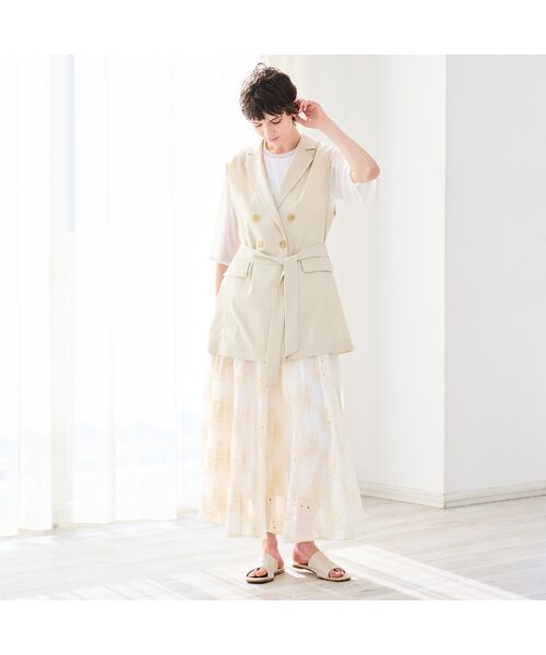 R-ISM / リズム ミニ・ひざ丈スカート | 【セットアップ対応・洗える・S/M/Lサイズ】エンブロイダリーレ－ススカート | 詳細8