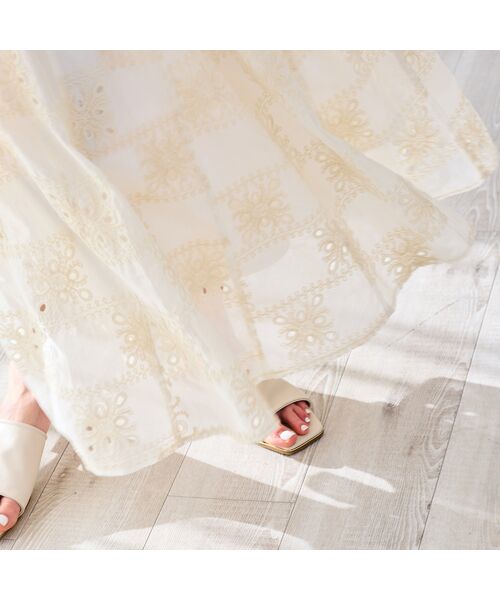 R-ISM / リズム ミニ・ひざ丈スカート | 【セットアップ対応・洗える・S/M/Lサイズ】エンブロイダリーレ－ススカート | 詳細9