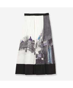 R-ISM / リズム ミニ・ひざ丈スカート | 【セットアップ対応・洗える・S/M/Lサイズ】ランドスケーププリントスカート