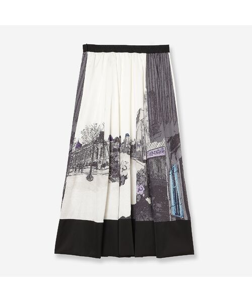 R-ISM / リズム ミニ・ひざ丈スカート | 【セットアップ対応・洗える・S/M/Lサイズ】ランドスケーププリントスカート | 詳細3
