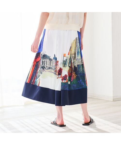 R-ISM / リズム ミニ・ひざ丈スカート | 【セットアップ対応・洗える・S/M/Lサイズ】ランドスケーププリントスカート | 詳細13