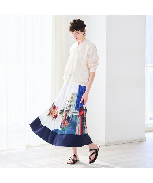 R-ISM / リズム ミニ・ひざ丈スカート | 【セットアップ対応・洗える・S/M/Lサイズ】ランドスケーププリントスカート | 詳細6