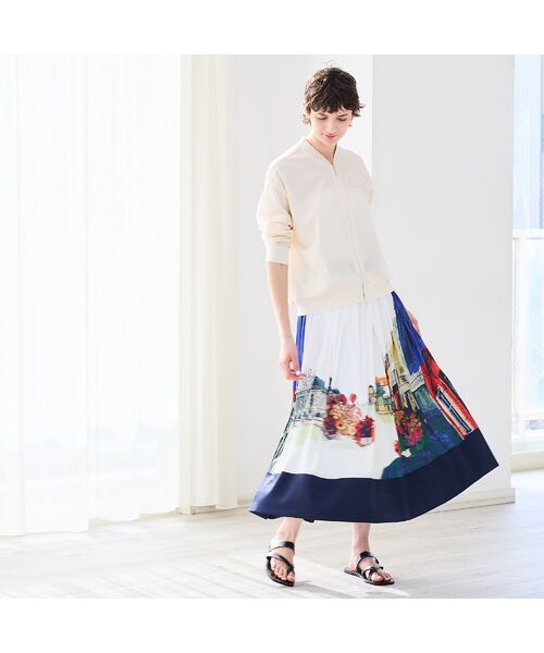 R-ISM / リズム ミニ・ひざ丈スカート | 【セットアップ対応・洗える・S/M/Lサイズ】ランドスケーププリントスカート | 詳細7
