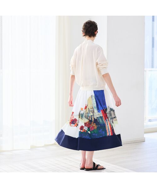 R-ISM / リズム ミニ・ひざ丈スカート | 【セットアップ対応・洗える・S/M/Lサイズ】ランドスケーププリントスカート | 詳細9