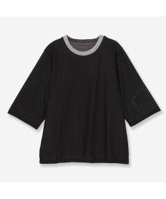 R-ISM / リズム カットソー | 【洗える・ラメ襟・S/M/Lサイズ】チュールコンビカットソー