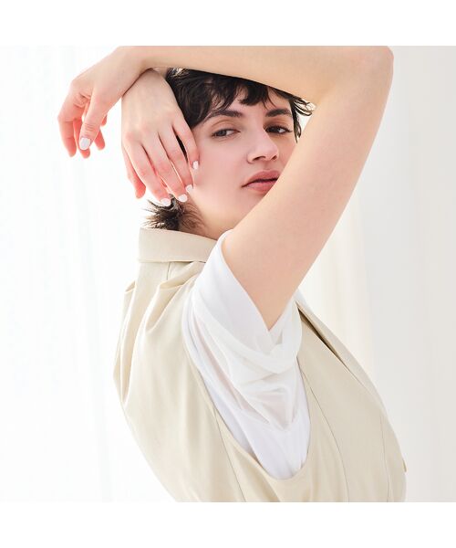 R-ISM / リズム カットソー | 【洗える・ラメ襟・S/M/Lサイズ】チュールコンビカットソー | 詳細10