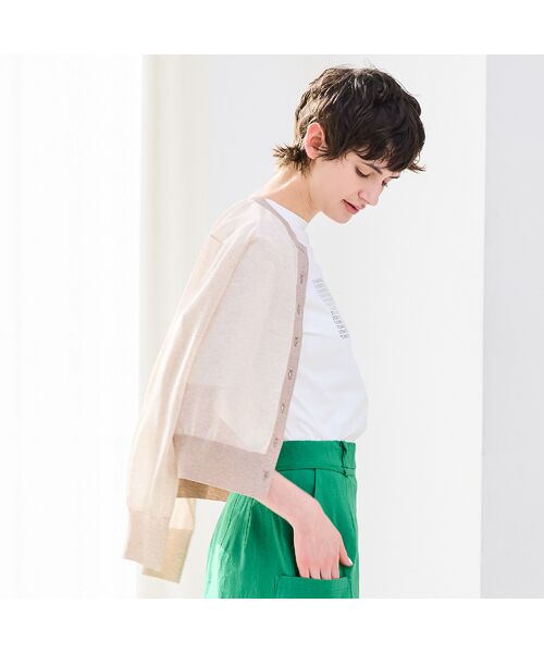R-ISM / リズム カーディガン・ボレロ | 【吸湿・清涼感・洗える】シアーニットクルーカーディガン | 詳細4