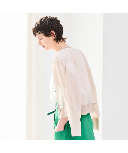 R-ISM / リズム カーディガン・ボレロ | 【吸湿・清涼感・洗える】シアーニットクルーカーディガン | 詳細8