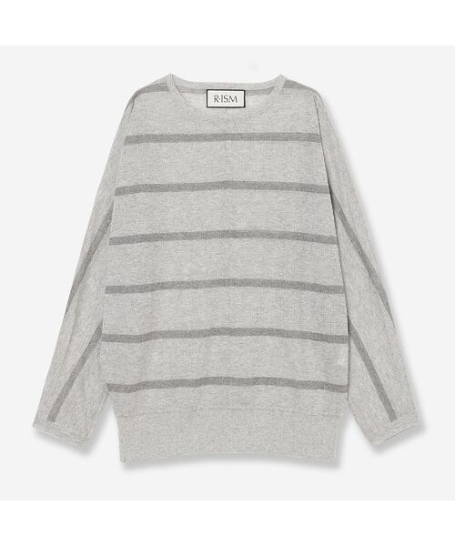 R-ISM / リズム ニット・セーター | 【吸湿・清涼感・洗える】シアーニットクループルオーバー（ライトグレー）