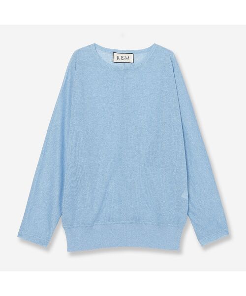 R-ISM / リズム ニット・セーター | 【吸湿・清涼感・洗える】シアーニットクループルオーバー（ブルー）
