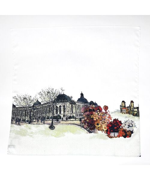 R-ISM / リズム バンダナ・スカーフ | 【トレンドアイテム・洗える】ランドスケーププリントスカーフ（オフ）