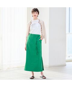 R-ISM / リズム ミニ・ひざ丈スカート | 【ウエストリボン付き・洗える・S/M/Lサイズ】ストレッチペンシルスカート