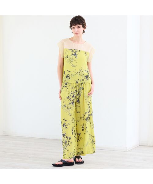 R-ISM / リズム その他パンツ | 【セットアップ対応・洗える・S/M/Lサイズ】ボタニカルプリントイージーパンツ（イエロー）