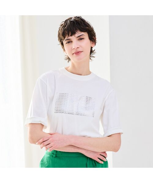 R-ISM / リズム カットソー | 【人気アイテム・接触冷感・洗える】シルバーホイルプリントTシャツ | 詳細4