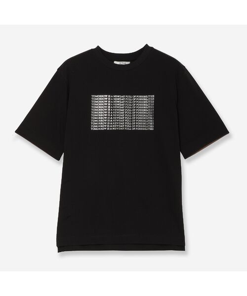 R-ISM / リズム カットソー | 【人気アイテム・接触冷感・洗える】シルバーホイルプリントTシャツ（ブラック）