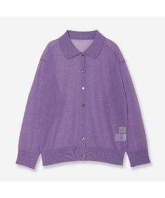 <b>【アンサンブル対応】<br>【速乾・吸湿・清涼感】<br>女性っぽい透け感が魅力のシアーポロカーディガン</b><br><br>■Design■<br>ほんのり透けるシアー感が女性らしい柔らかさと抜け感を演出するニットカーディガン。<br>トレンド感のある衿付きデザインや、配色ボタンが魅力のポイント。<br>季節の変わり目や冷房対策にも使える、幅広いスタイリングが楽しめるアイテムです。<br><br>・肌を美しく魅せる繊細な綿混シアー素材<br>・襟付きデザインで、きちんと感もプラス<br>・前立てに配したブラックのボタンがアクセントに<br>・袖丈はやや短めの6分丈にしており、手首を見せて抜け感を演出できます<br>・ボタンを閉じてトップス風にも着まわせる一着<br><br>■Color：オフホワイト、チャコール、パープル<br>■同素材を使用したニットプルオーバー（81133613）とアンサンブルで着用可能です。<br><br>■Fabric■<br>速乾性があり、吸湿発散性、通気性に優れています。<br><br>■Styling■<br>・ハイウエストボトムやワンピースとバランス良く合わせたスタイルがおすすめ<br>・きれいめパンツにさらっと羽織って、知的な印象にすればオフィスにもぴったりです。<br>・インナー次第でロングシーズン活躍し、ボタンを閉じてトップス風にも着られる着回し力◎<br>・薄手で畳んでも軽くコンパクトに収まるため、ご旅行や普段の持ち運びにも重宝するアイテムです。<br><br>■商品特性■<br>素材の厚さ：薄手<br>素材の透け感：あり<br>素材の光沢：なし<br>素材の収縮性：あり<br><br><br>■コンセプト■<br>【R-ISM リズム】<br>自然体で生きることが美しいというホリスティックビューティーの考え方を元に、忙しい日々のなかで大切なことのバランスを考える大人の女性のためのブランド。心やすらぐ空間に馴染む洋服を提案。<br><br>※撮影環境により光の当たり具合で色味が違って見える場合があります。 <br>※商品画像はサンプルのため、色味やサイズ、プリントの位置、仕様などに変更がある場合があります。 <br>※取扱いの注意については取扱い表示をご確認の上、着用をお願いします。<BR>
