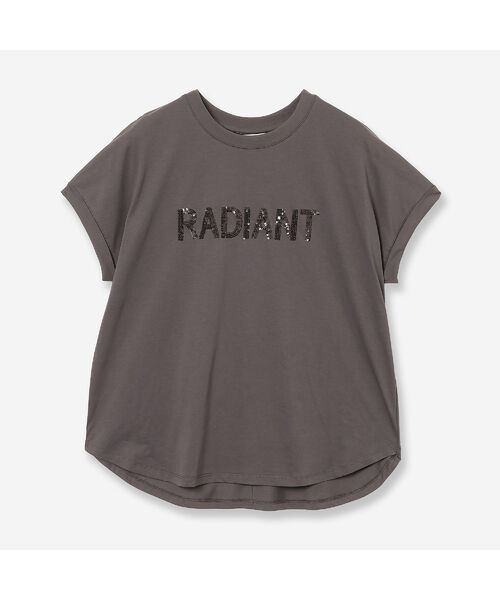 R-ISM / リズム カットソー | 【接触冷感・洗える】スパンコールロゴTシャツ（RADIANT）（チャコール）
