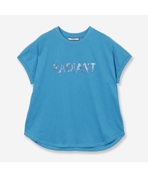 R-ISM / リズム カットソー | 【接触冷感・洗える】スパンコールロゴTシャツ（RADIANT）（ブルー）