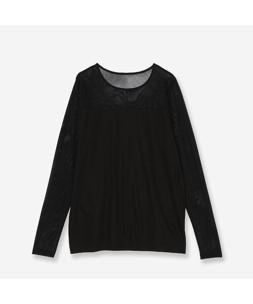 R-ISM / リズム カットソー | 【新色登場・接触冷感・洗える】シアーコンビカットソー（ブラック）