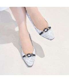 Riz raffinee / リズラフィーネ パンプス | スクエアトゥチェーンパンプス