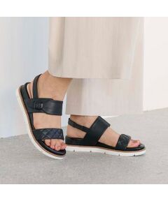⭐︎値下げしました⭐︎ リズラフィーネ　ビジュー付きリサンダル 紺　23.5㎝ セール】 アンクルベルトビジューサンダル （サンダル）｜Riz