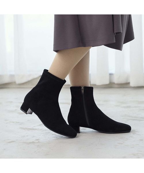 Riz raffinee/リズラフィーネ ストレッチショートブーツ ブラックスエード 240 Riz raffinee/リズラフィーネ ストレッチショートブーツ ブラックスエード 240