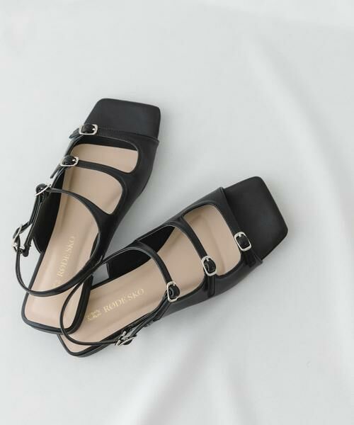RODE SKO / ロデスコ サンダル | ベルトフラットサンダル（ブラック）